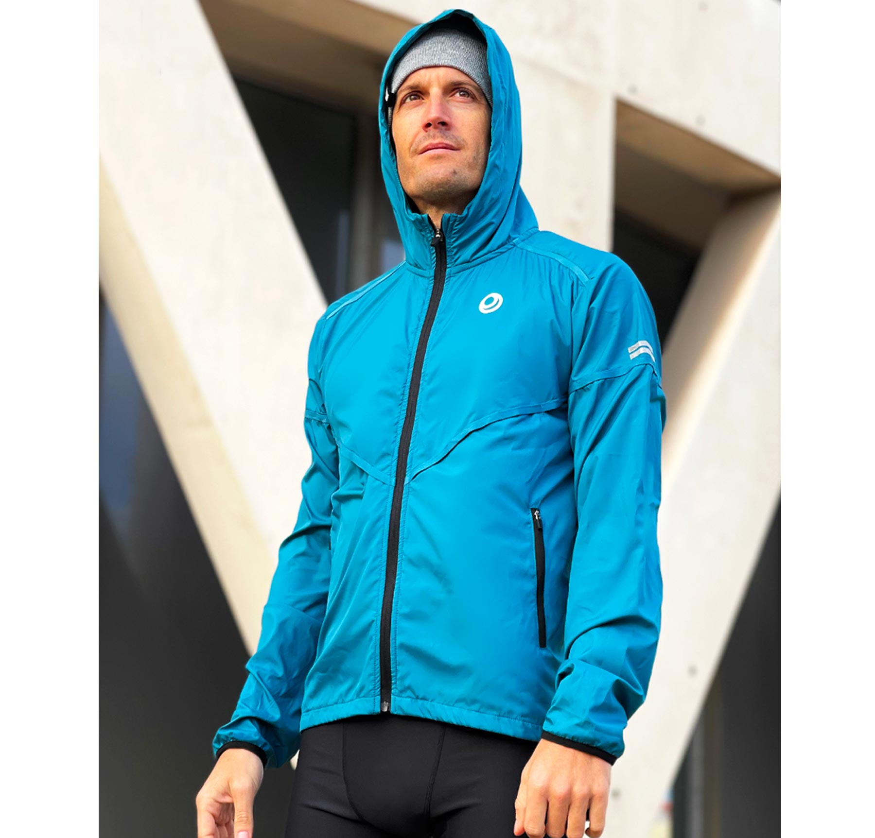 Blue best sale running jacket